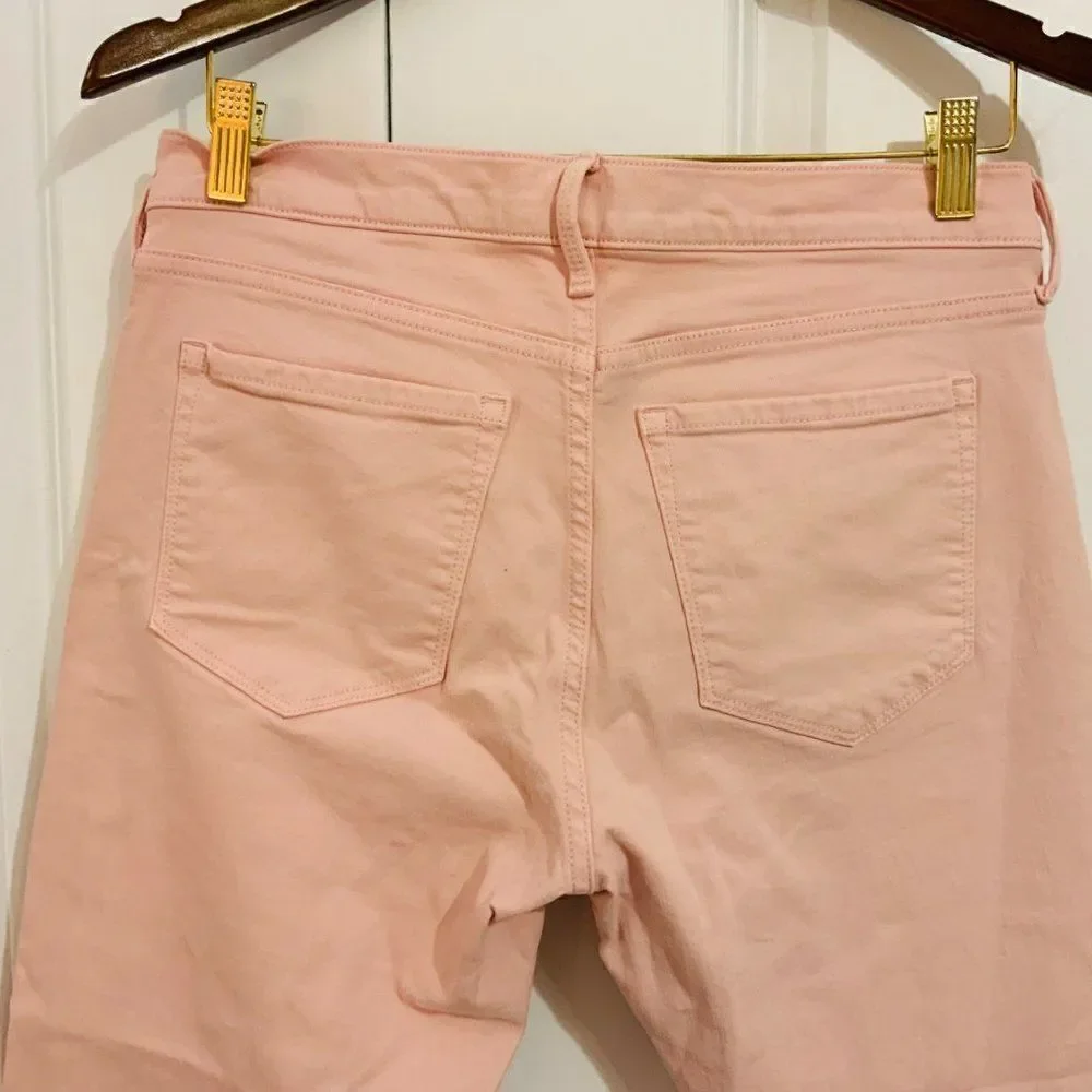 Banana Republic Jeans Blush Pink Girlfriend Crop Stretch Mid Rise Size 27